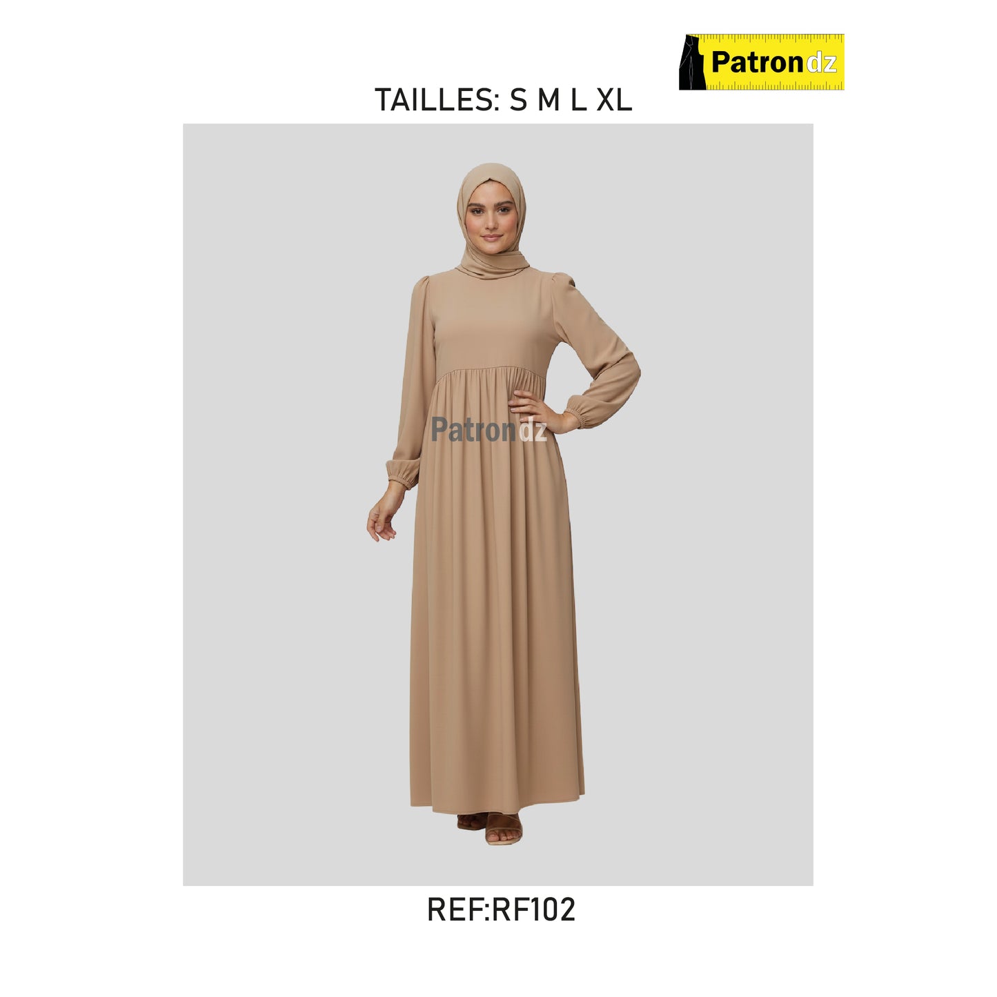Patron Robe Hijab Fadfad - Tailles: S M L XL - RF102