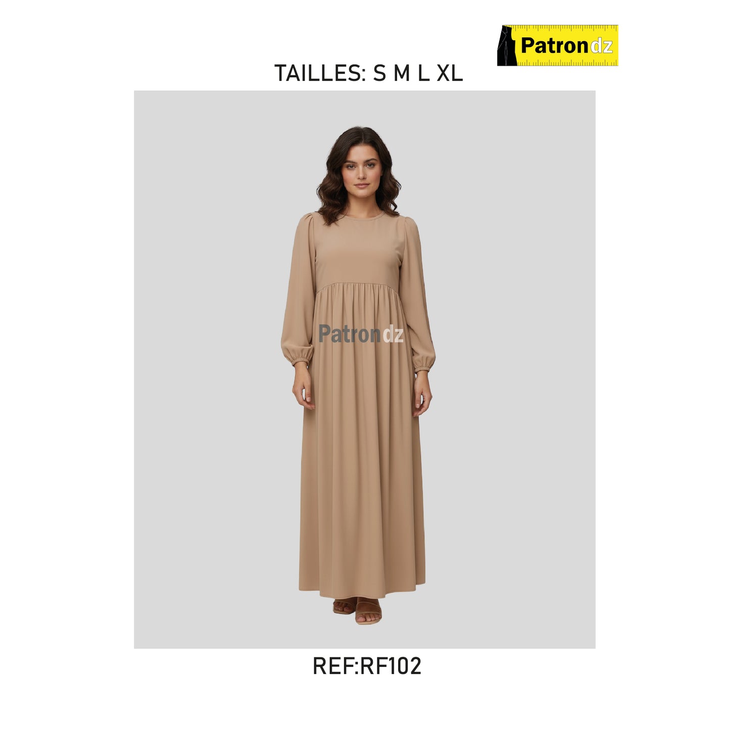 Patron Robe Hijab Fadfad - Tailles: S M L XL - RF102