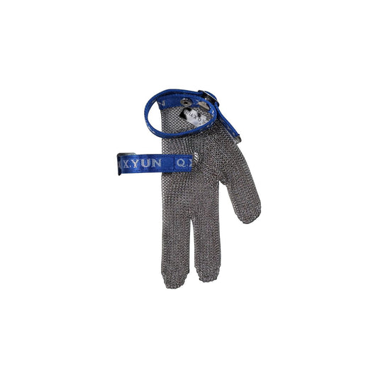 Gants Métalliques Anti-coupure, 3 doigts, fil d'acier- Silver gray