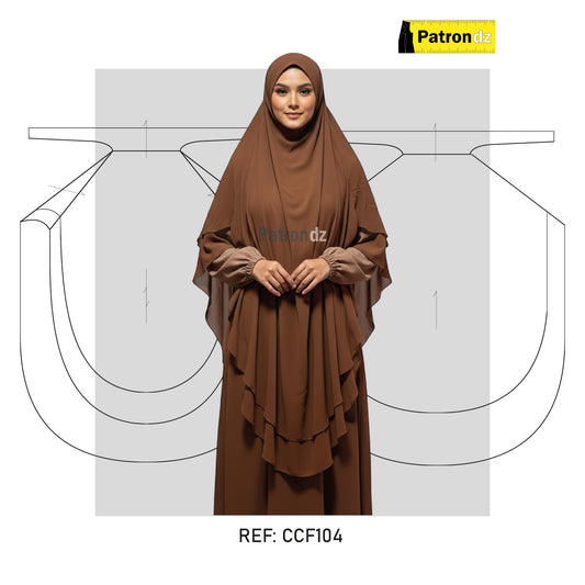 Patron d’Isdal deux couches – longueur maxi – arrondi à l’avant - CCF104