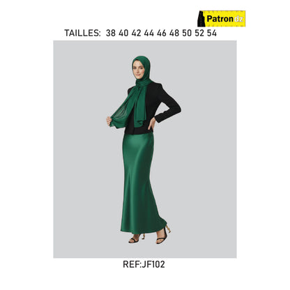 باترون تنورة طويلة نسائية - JF102