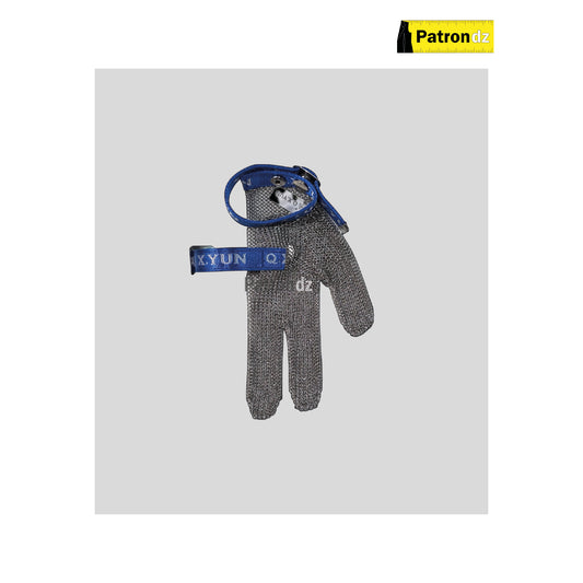 Gants Métalliques Anti-coupure, 3 doigts, fil d'acier- Silver gray
