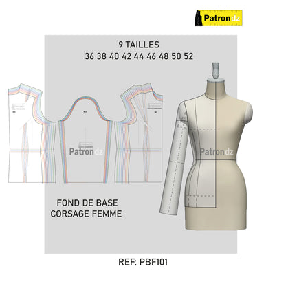 Fond De Base - Corsage Femme  Le Lot (tailles 36-52) - PB101