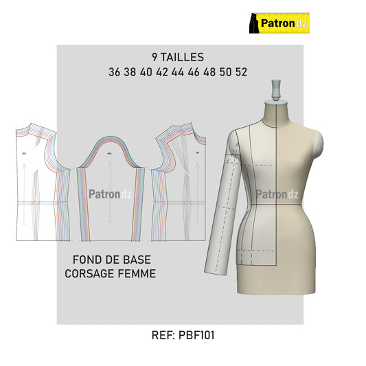 Fond De Base - Corsage Femme  Le Lot (tailles 36-52) - PB101