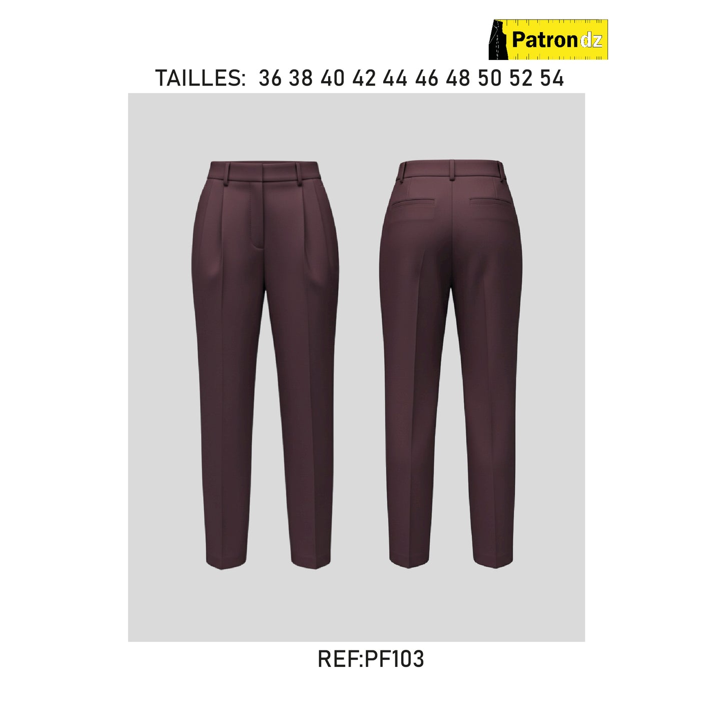 Pantalon Classique Tube Femme - Patron PF103