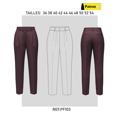 Pantalon Classique Tube Femme - Patron PF103