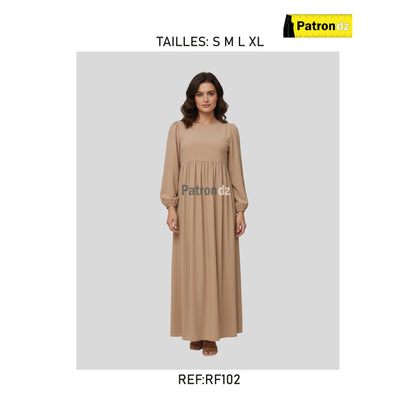 Patron Robe Hijab Fadfad - Tailles: S M L XL - RF102