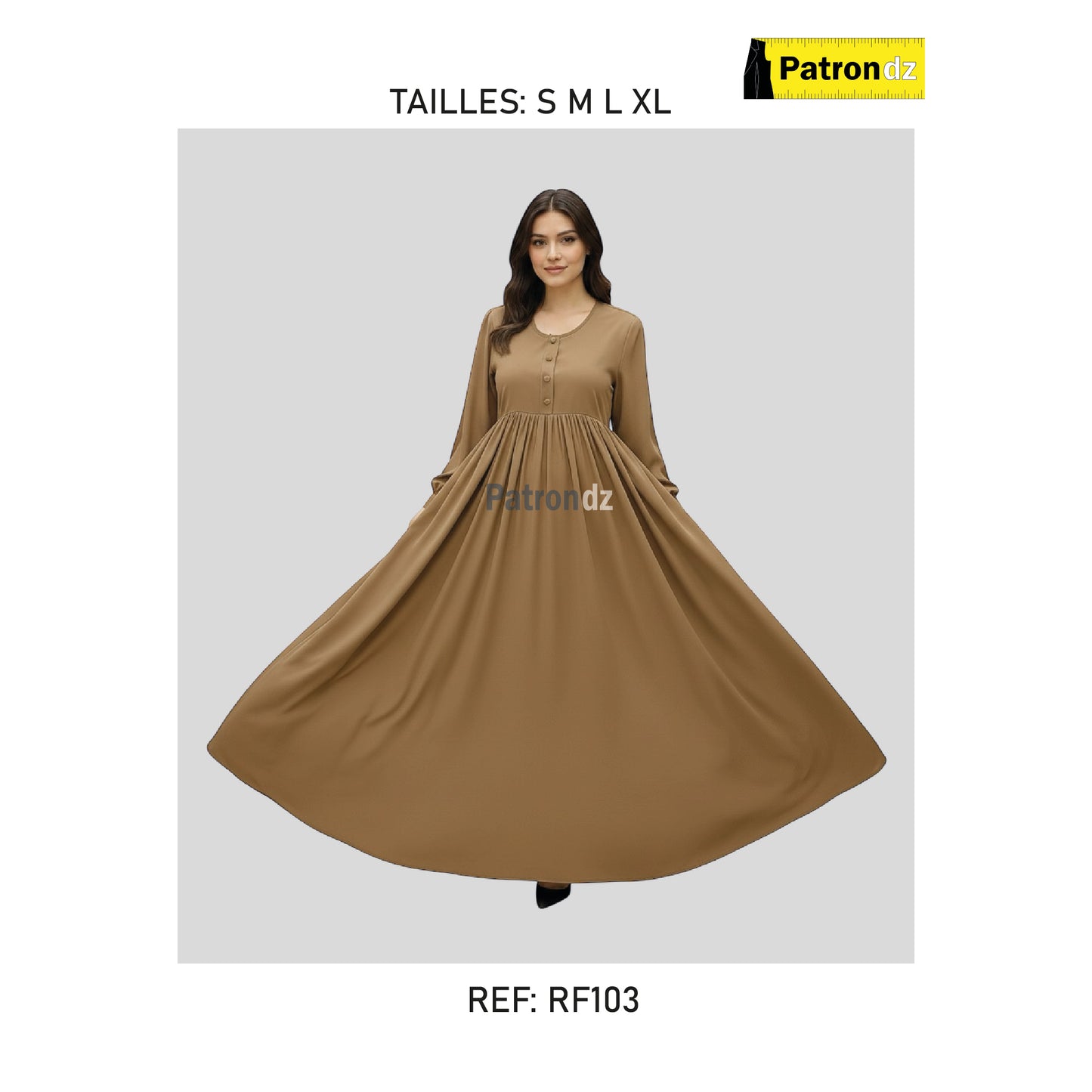 Patron Robe Hijab Fadfad - Tailles: S M L XL - RF103