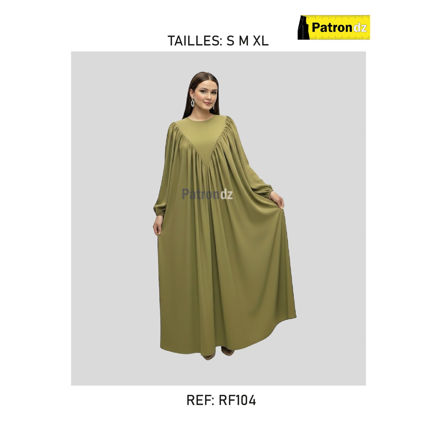 Patron Robe Hijab Fadfad - Tailles: S M L XL - RF104