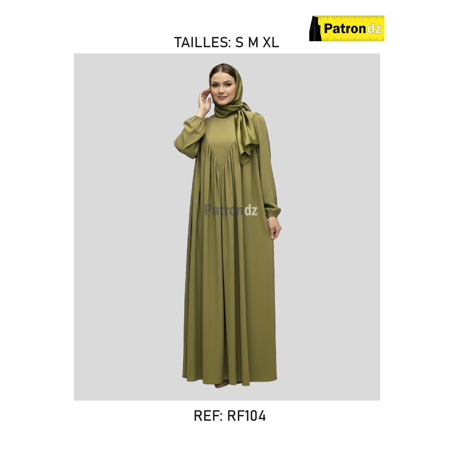 Patron Robe Hijab Fadfad - Tailles: S M L XL - RF104