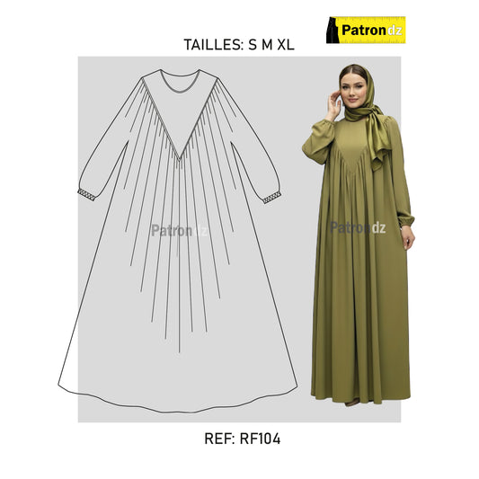 Patron Robe Hijab Fadfad - Tailles: S M L XL - RF104