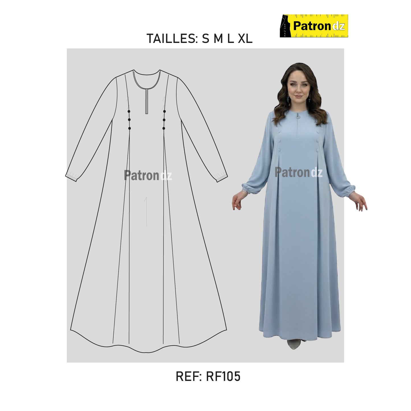 Patron Robe Hijab Fadfad - Patron - RF105