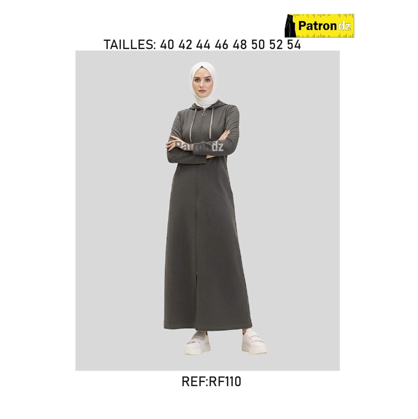 Robe à Capuche Style Décontracté - Patron - RF110