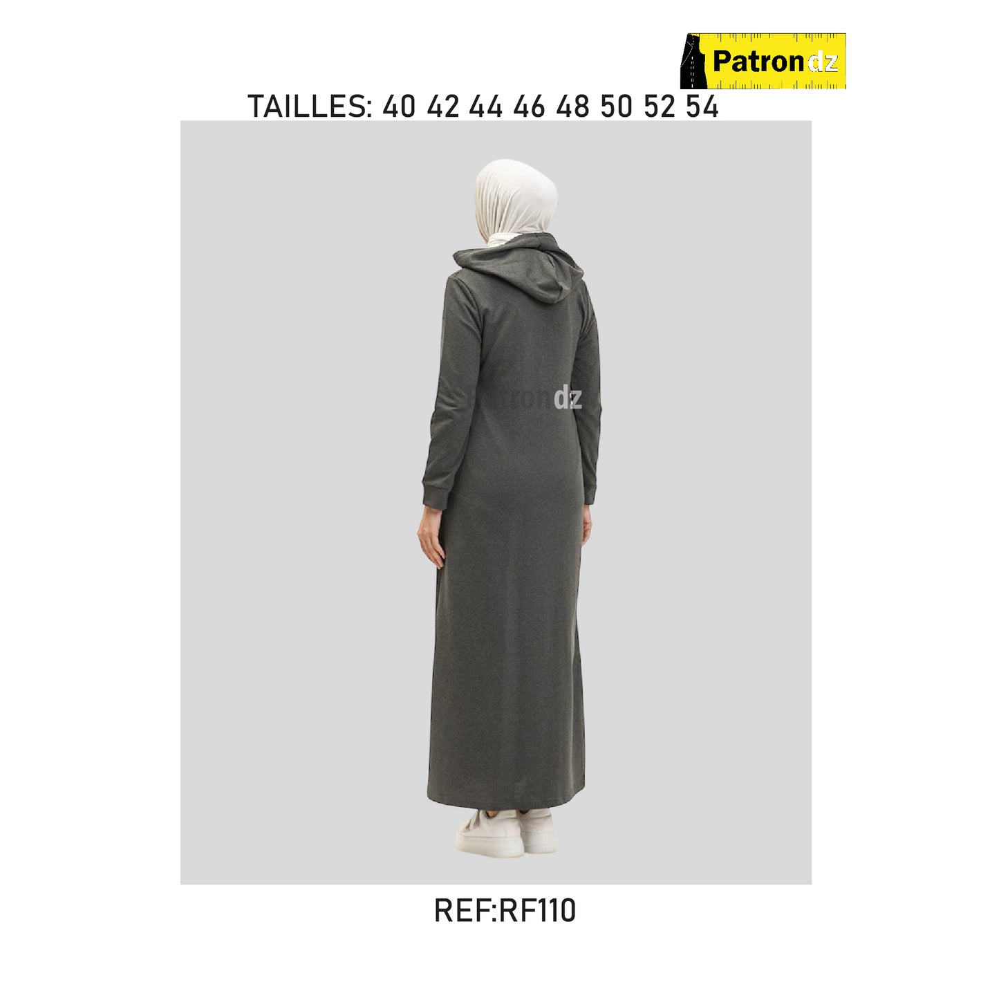 Robe à Capuche Style Décontracté - Patron - RF110