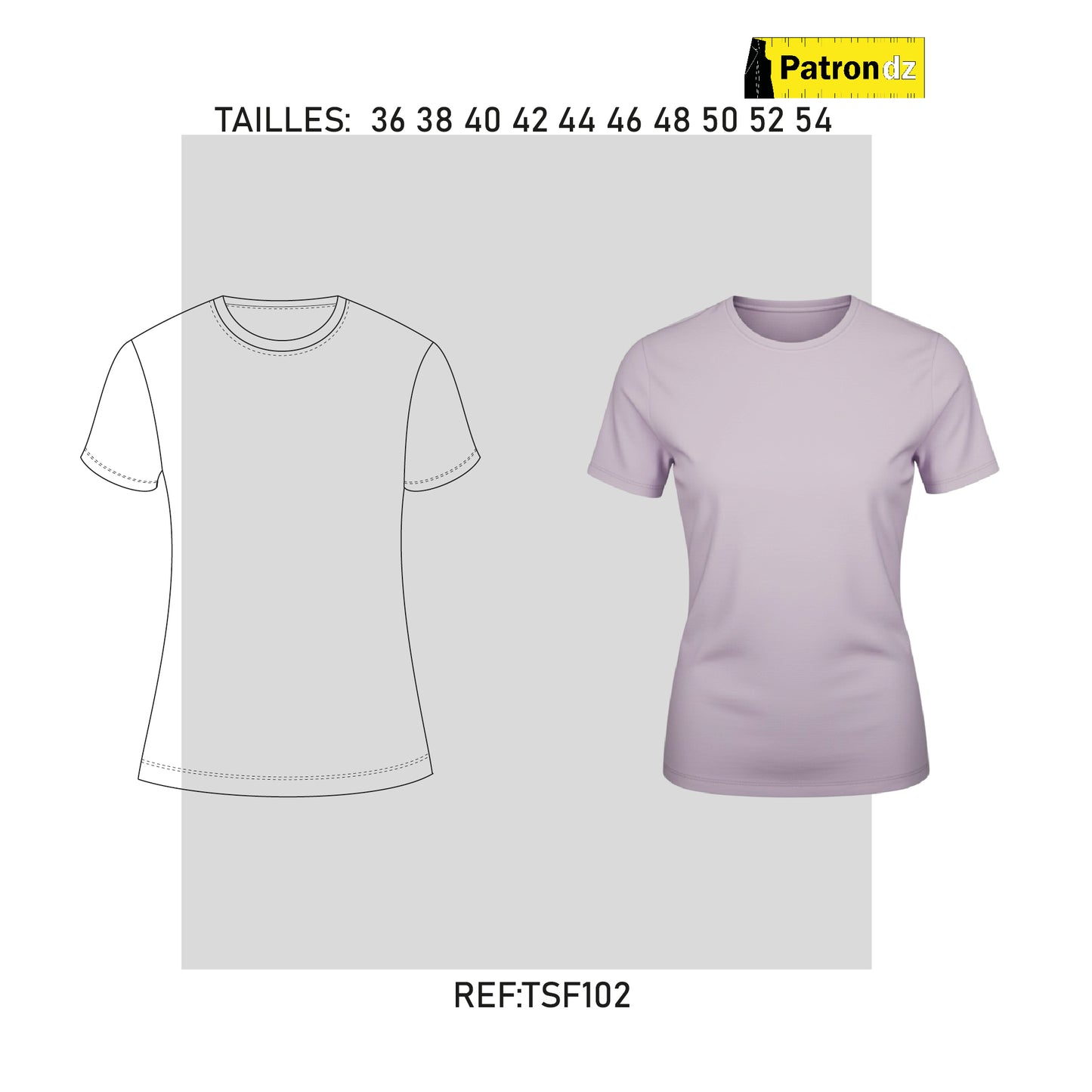 T-shirt à Manche Courtes - Patron - TSF102