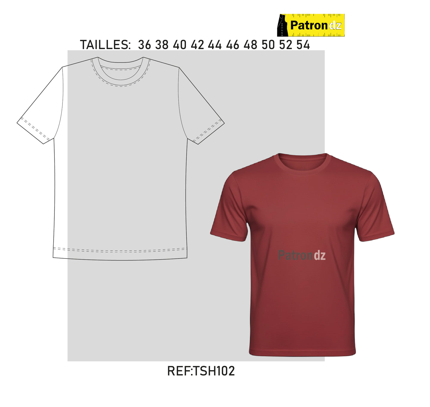 T-shirt à Manche Courtes - Patron - TSH102