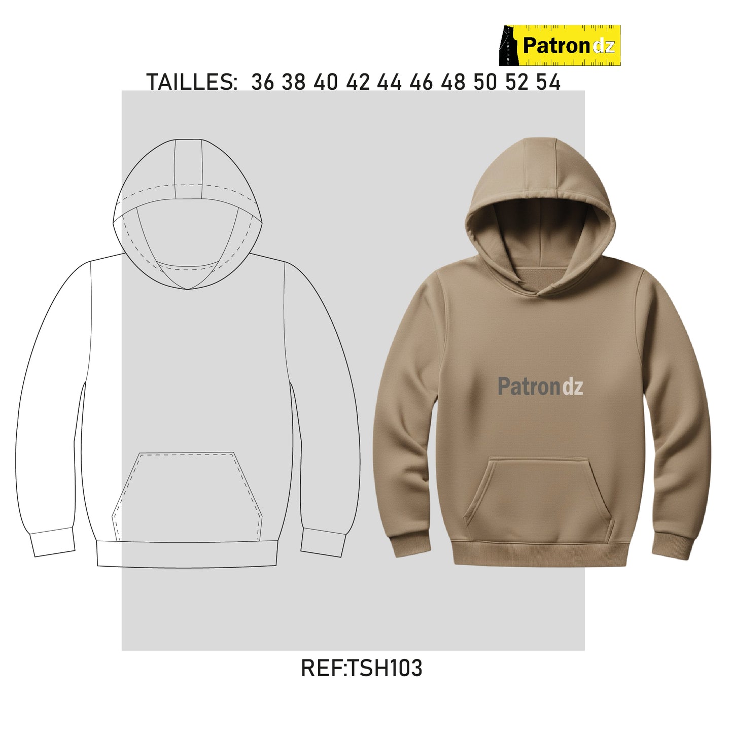 Sweet  à Capuche -Patron - TSH103