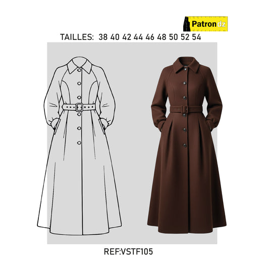 Robe Manteau Femme - Patron- VSTF105
