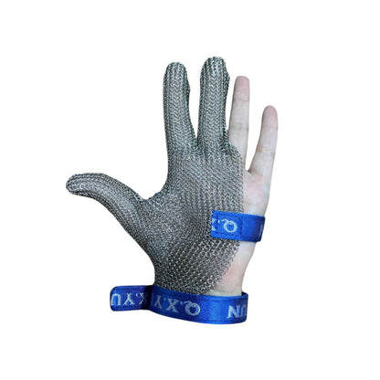 Gants Métalliques Anti-coupure, 3 doigts, fil d'acier- Silver gray
