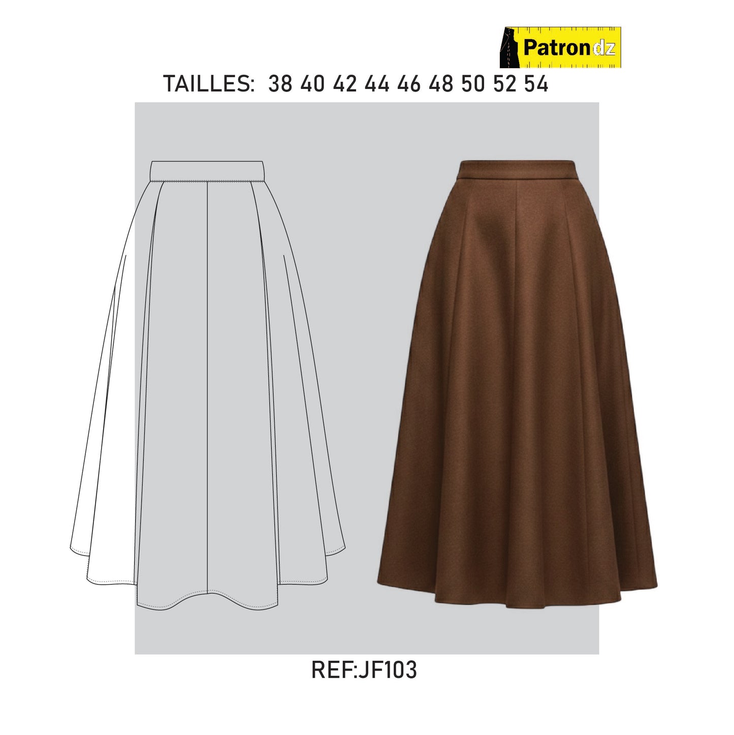 Jupe A Panneau Longue - Femme - Patron JF103