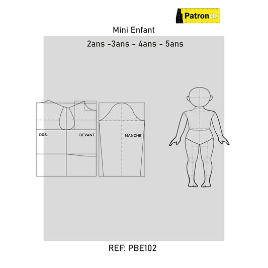 Fond De Base Mini Enfant – Coupe Unisexe, De 2ans à 5ans - Patron - PBE102