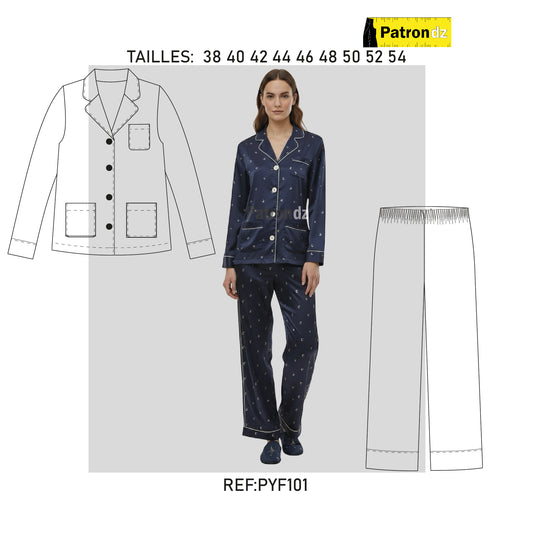 Pyjama Manche Longue Femme - Patron - PYF101
