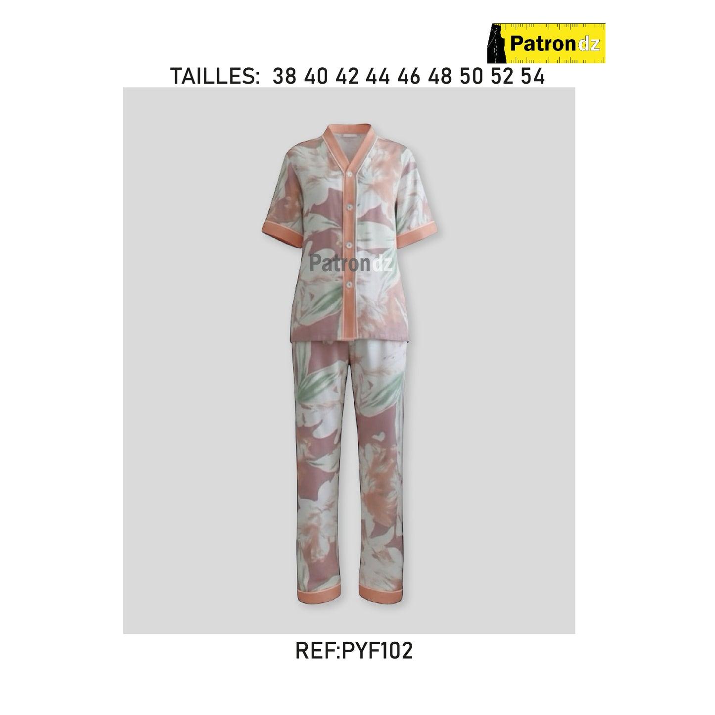 Pyjama Demi Manche Femme - Patron - PYF102