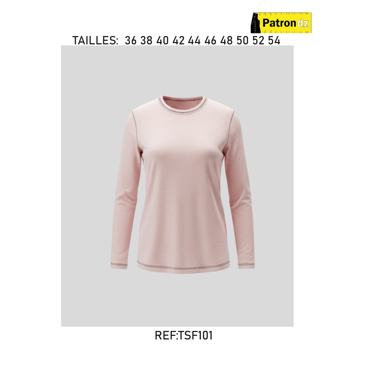 T-shirt à Manche Longue - Patron - TSF101