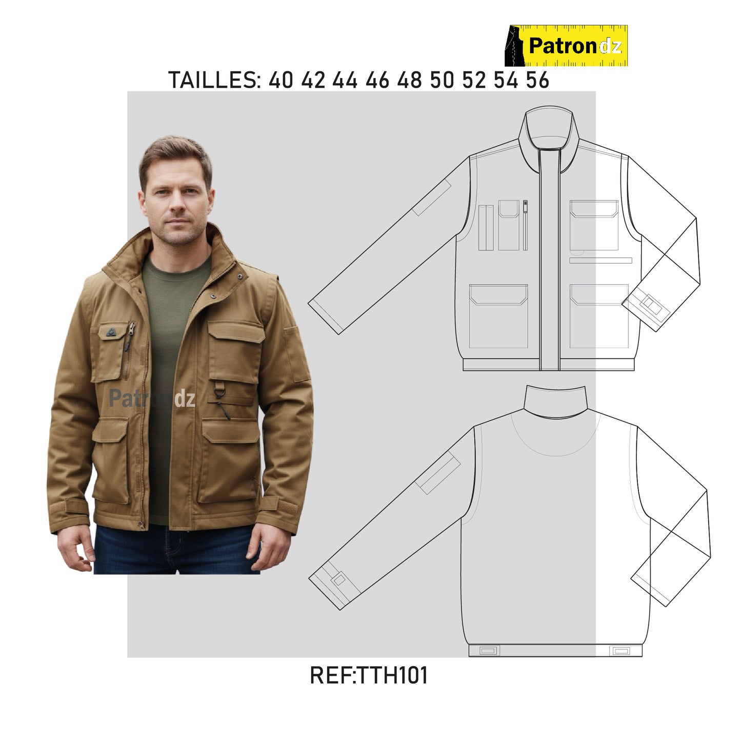 Veste De Travail Homme - Patron - TTH101