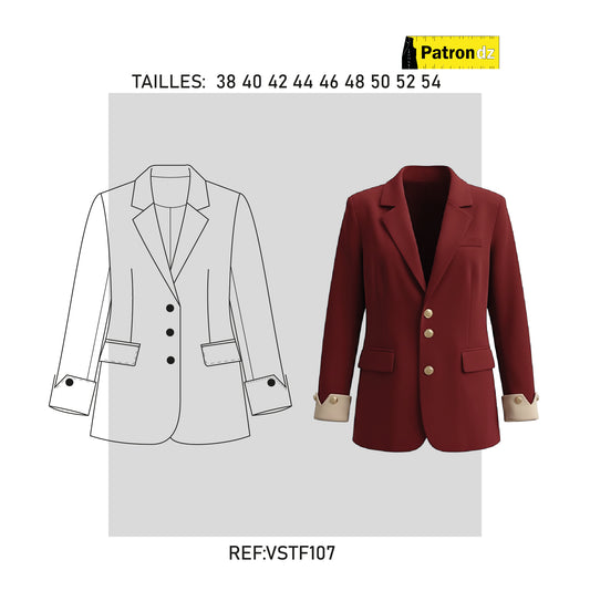 Veste Classique Femme - Patron - VSTF107
