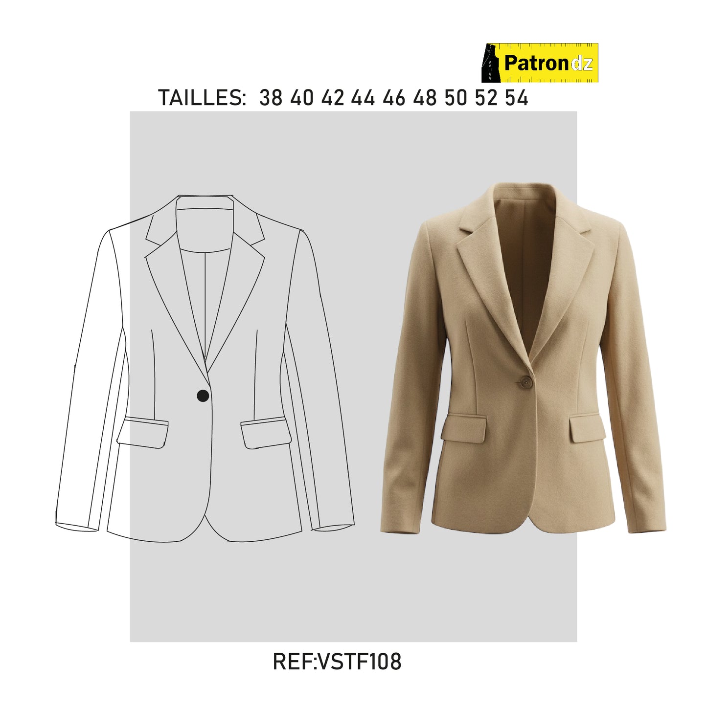 Veste Classique Femme - Patron - VSTF108